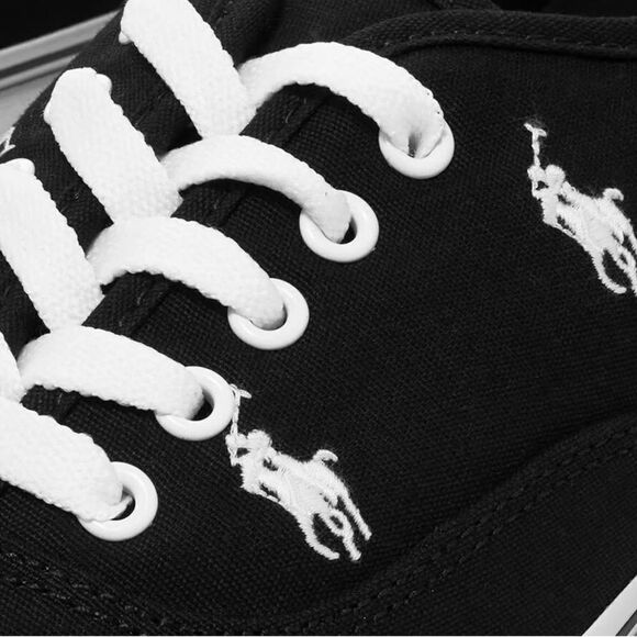 NEW Polo Ralph Lauren Men's All Over Pony Player Keaton Sneakers in Black Sz 8.5 - Picture 4 of 12